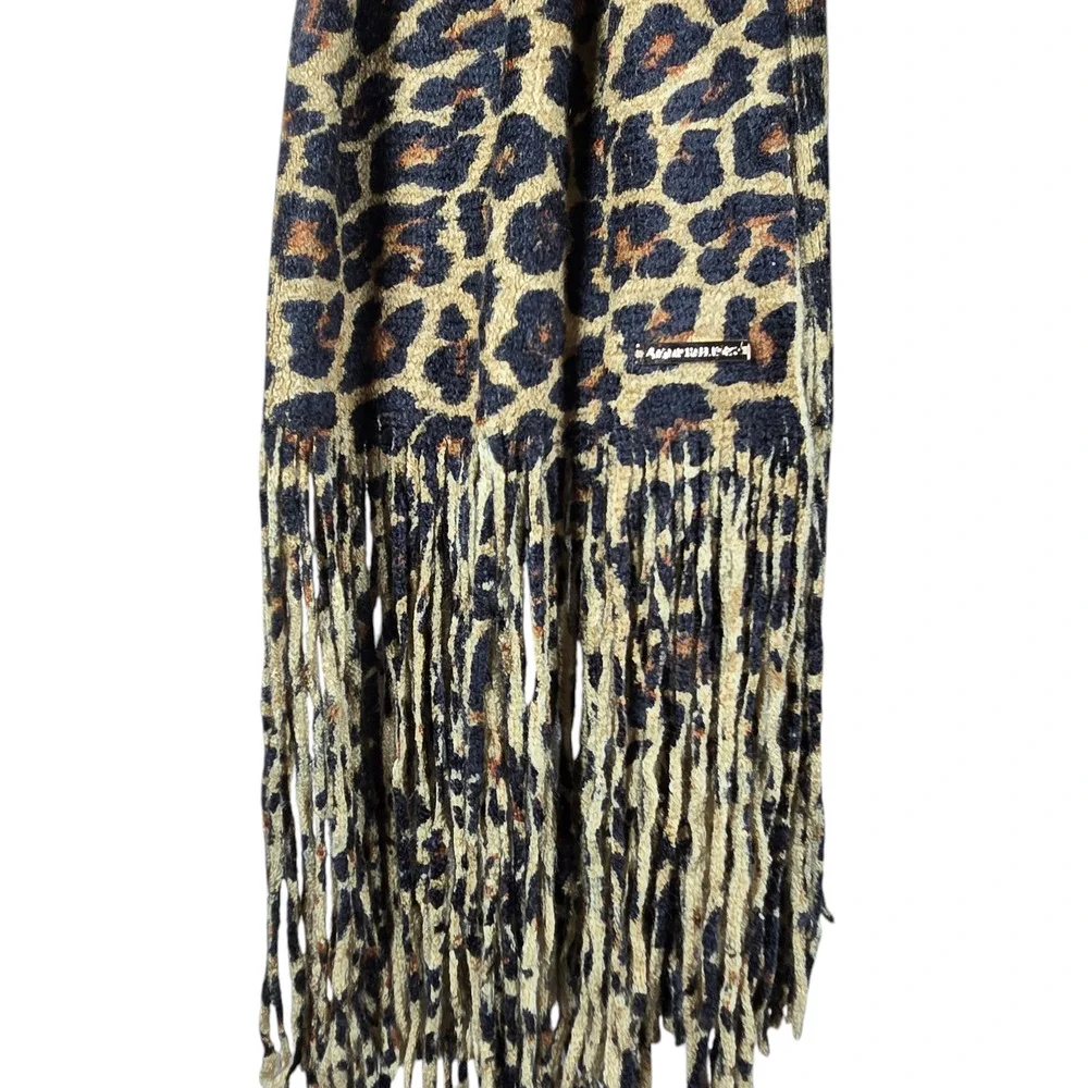 Michael Kors‎ Scarf Leopard Print Fringe 11